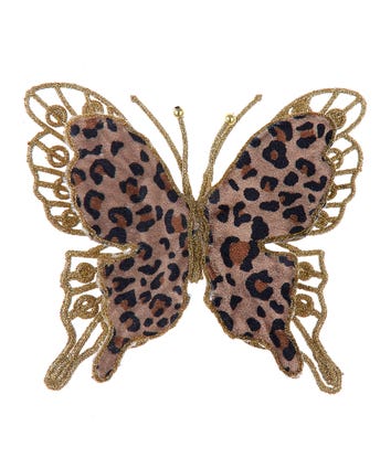 Leopard Print Butterfly Clip Ornament