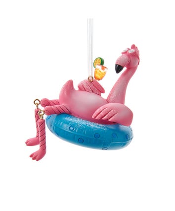 Flamingo In Float Ornament