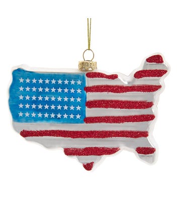 Glass American Flag USA Ornament