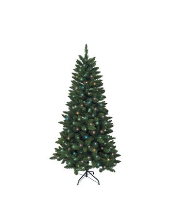 4.5 Foot Pre-Lit Multicolored Point Pine Tree