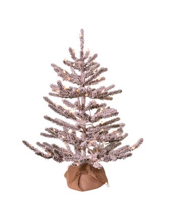 3' Pre-Lit Clear Incandescent Vail Pine Flocked Tree