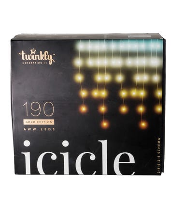 16.4' Twinkly™ 190-Light AWW LED Icicle Light Set (Generation II)