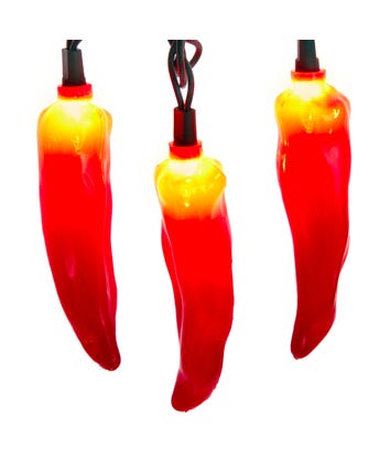 12' UL 10-Light Red Chili Pepper Light Set