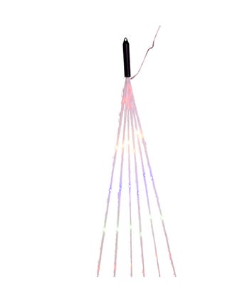 7' 120-Light White Fuzzy Multi-Strand With Multicolored LED Lights
