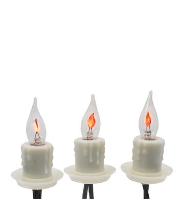 12' UL 7-Light C7 Flicker Flame Candle Light Set