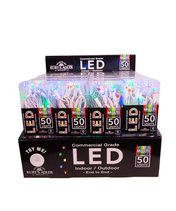UL 50-Light 5MM Multicolored Twinkle LED White Wire Light Set