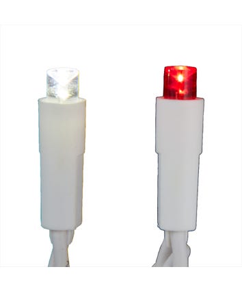 UL 70-Light Red and Pure White With Soft twinkle LED White Wire Light Set
