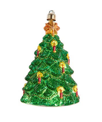 Glass USB Warm White LED Christmas Tree Ornament