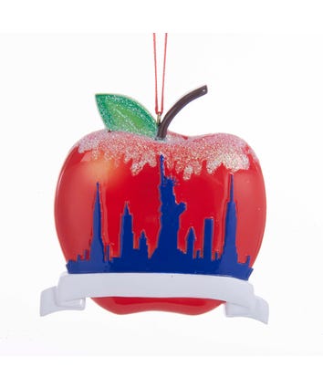 New York Apple Ornament For Personalization
