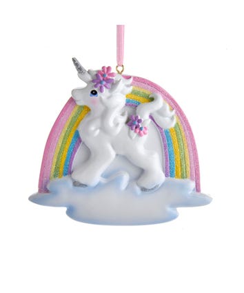 Unicorn Rainbow Ornament For Personalization