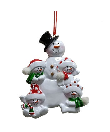 Snowman Family With Snowman Family Of 4 Ornament For Personalization