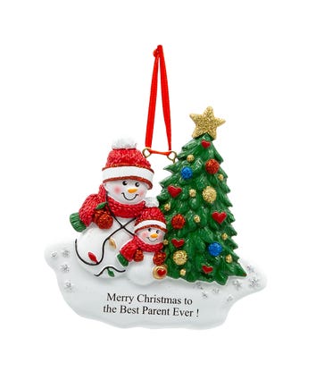 Single Parent With Child Ornament For Personalization